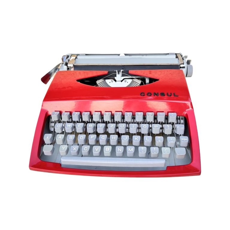 Czerwona maszyna do pisania, Consul typ 231.3, Czechosłowacja, 1966 r.
